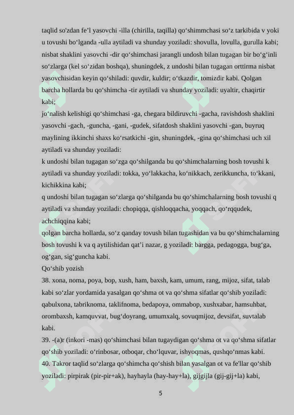 Matnlarni imloviy tahlil qilish 5