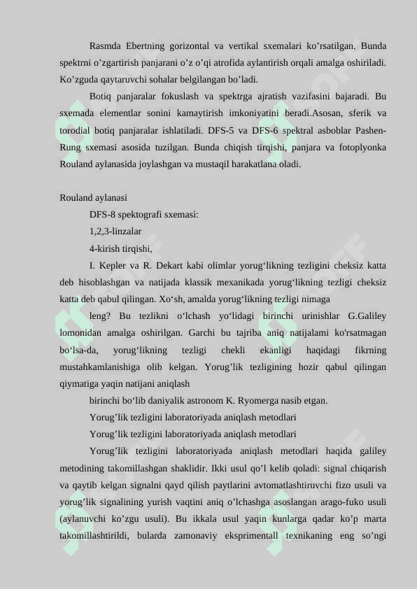Difraksion panjaraning spektral xarakteristikalari 3