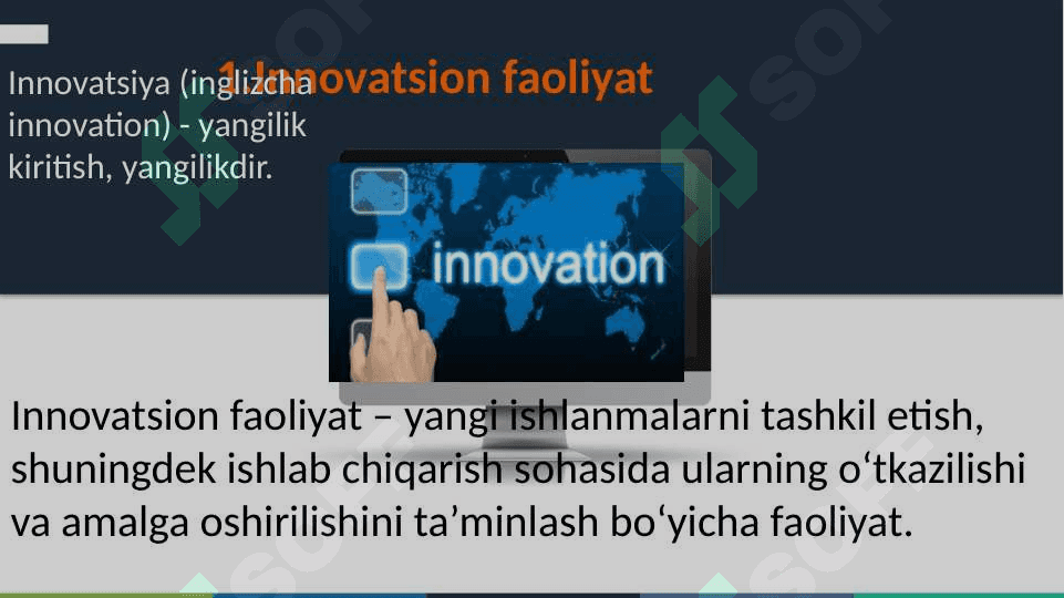 Innovatsion jarayonlarning davlat tomonidan qo’llab-quvvatlanishining zarurligi. 3