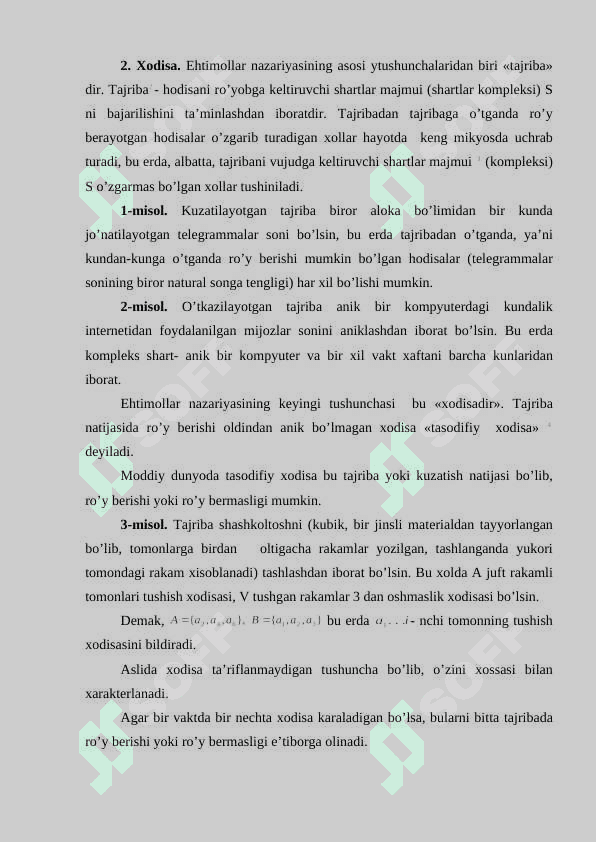 Ehtimоllаr nаzаriyasining аsоsiy tushunchаlаri 3