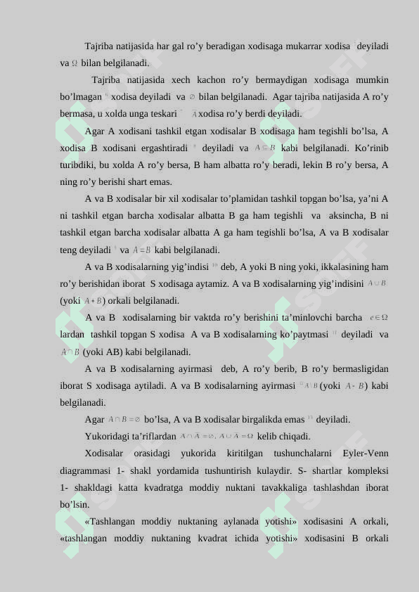 Ehtimоllаr nаzаriyasining аsоsiy tushunchаlаri 4
