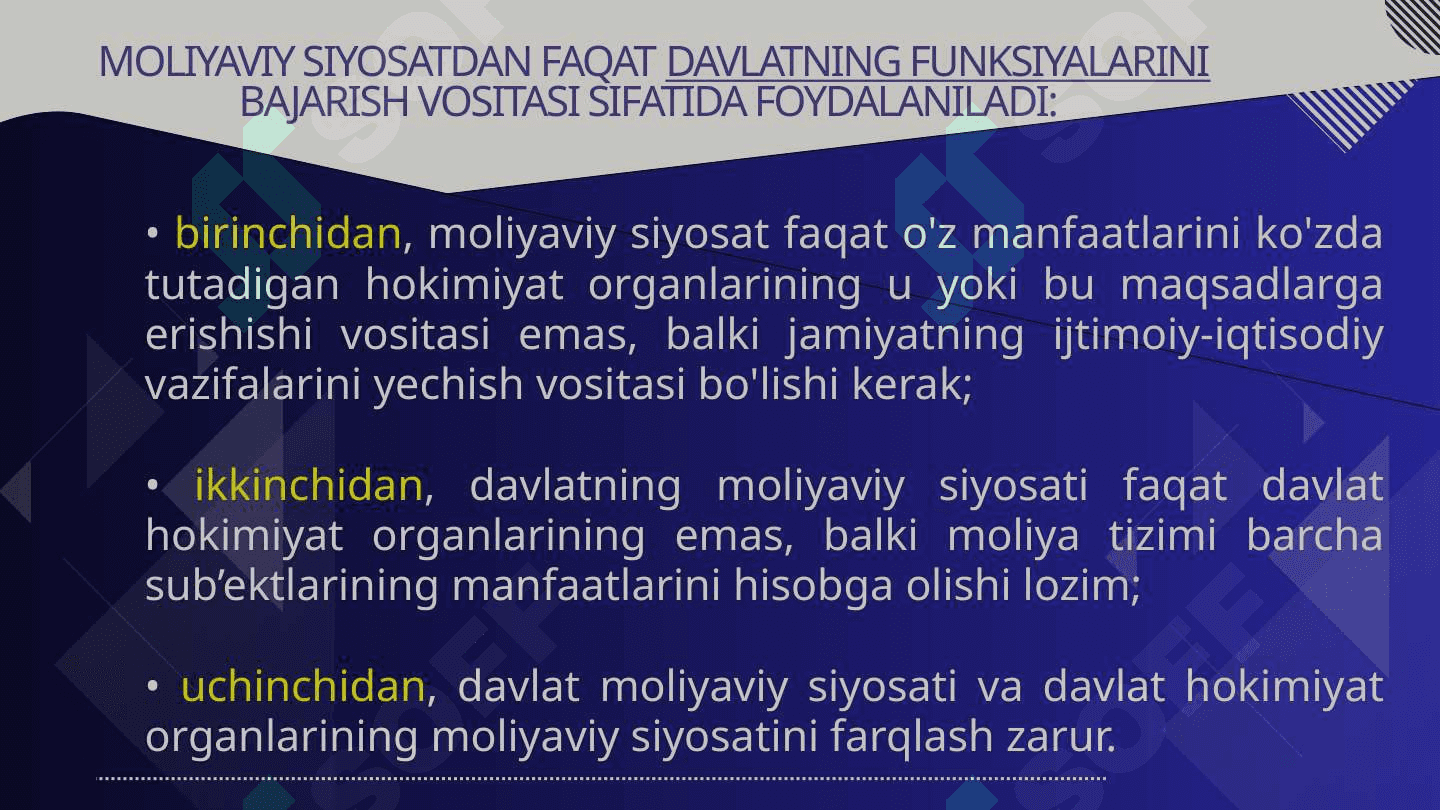 MOLIYA SIYOSATI 7