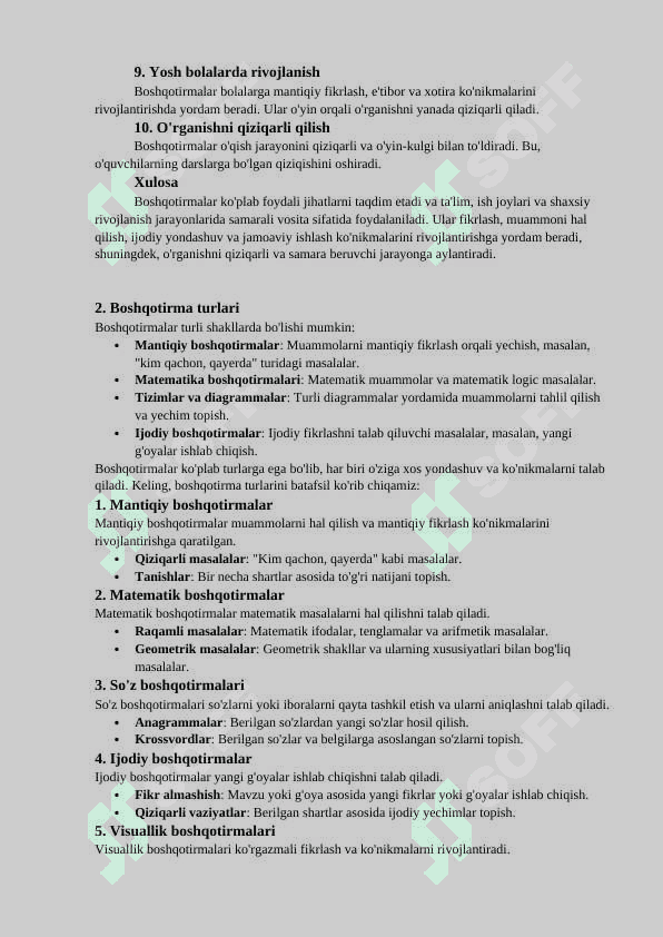 BAJARILGAN ISHGA DOIR MASALALARNI YECHISHDA BOSHQOTIRMALARDAN FOYDALANISH 2
