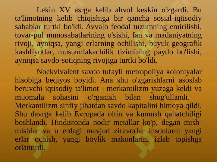 MERKANTILIZM IQTISODIY TA'LIMOTINING MOHIYATI VA AHAMIYATI 4