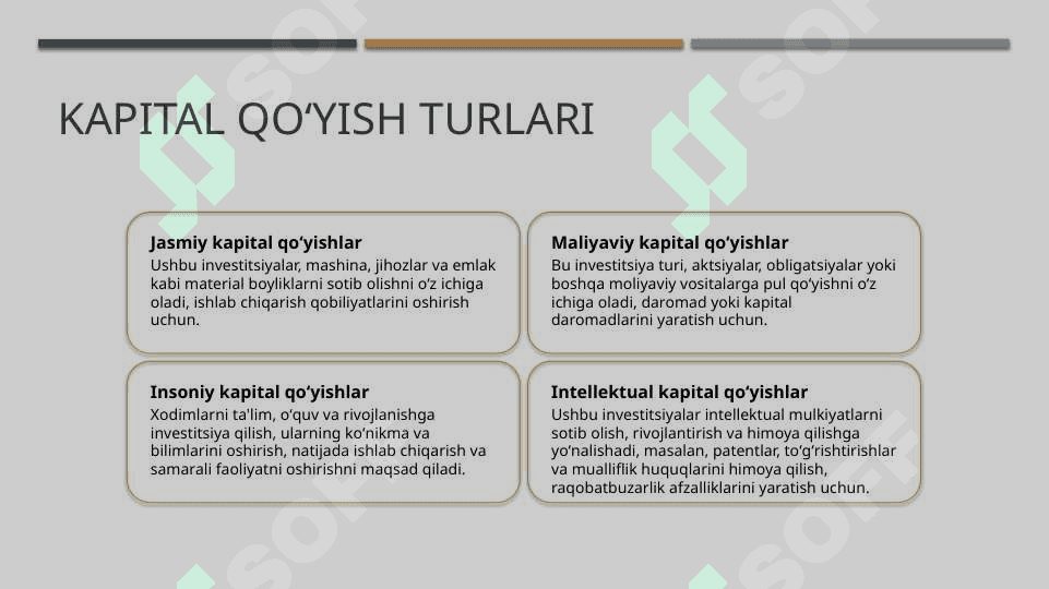Kapital qoʻyilmalarning tuzilishi tarkibi 3
