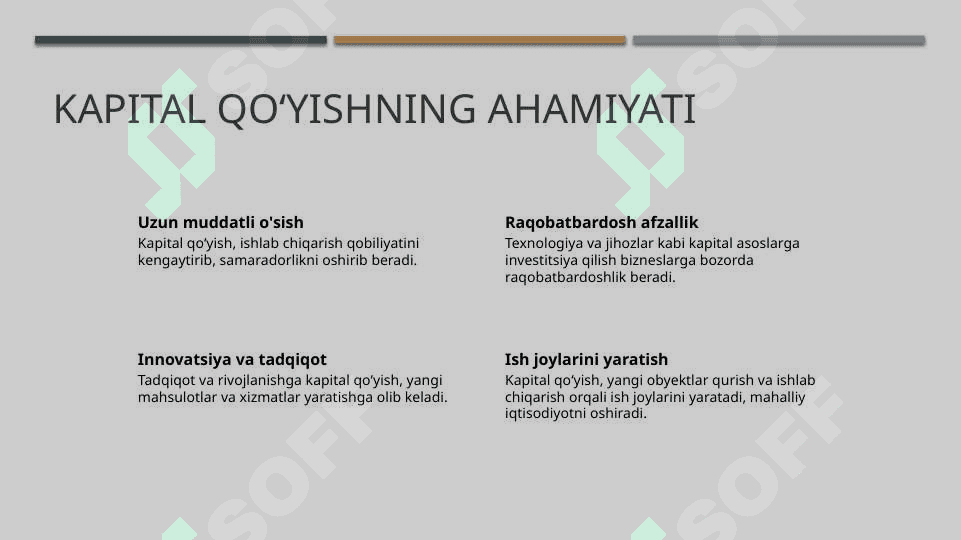 Kapital qoʻyilmalarning tuzilishi tarkibi 4