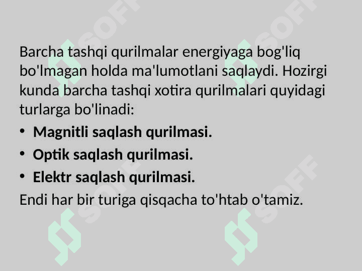 Kompyuter xotira qurilmalari haqida 3