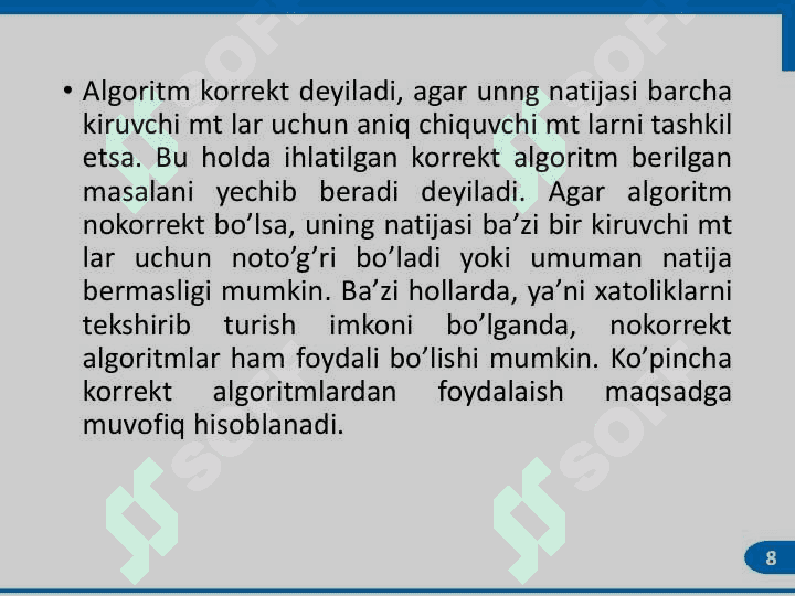 Algoritmlarni loyihalash faniga kirish 8
