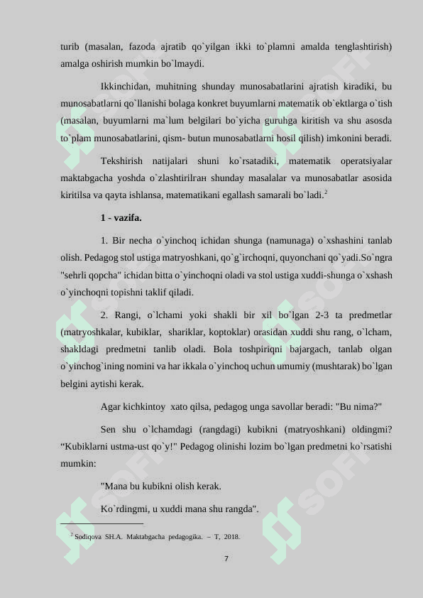 Maktabgacha katta yoshdagi bolalarda miqdor haqidagi tasavvurni shakillantirish 7