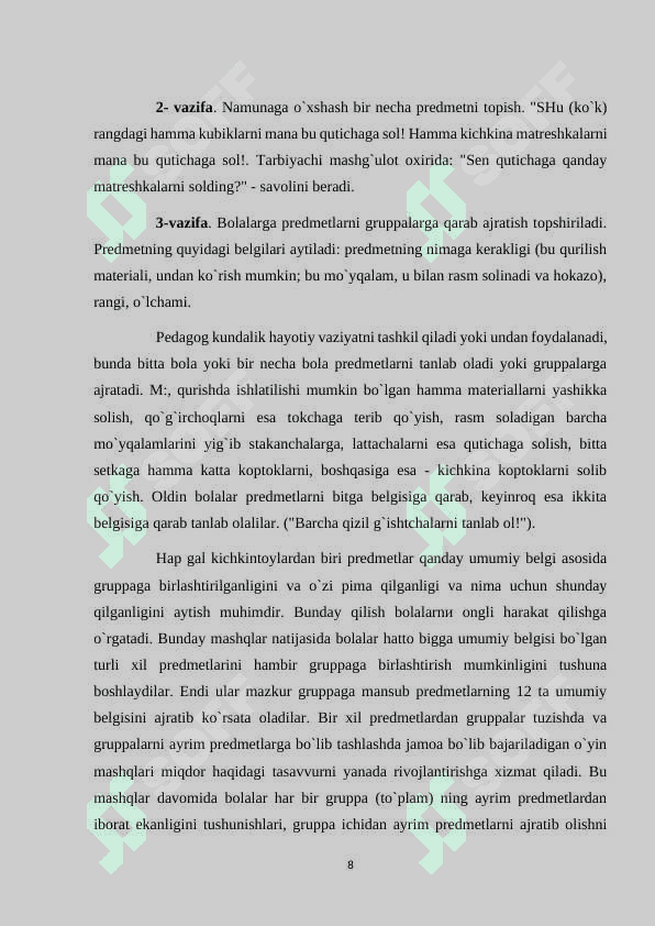 Maktabgacha katta yoshdagi bolalarda miqdor haqidagi tasavvurni shakillantirish 8