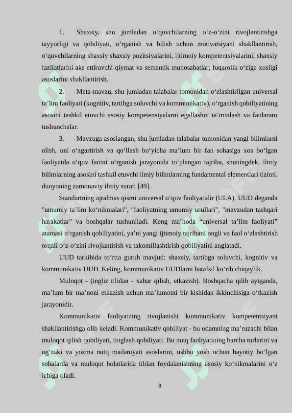 O‘quvchilar inshosini tahlil qilish va ustida ishlash  kurs ishi 8