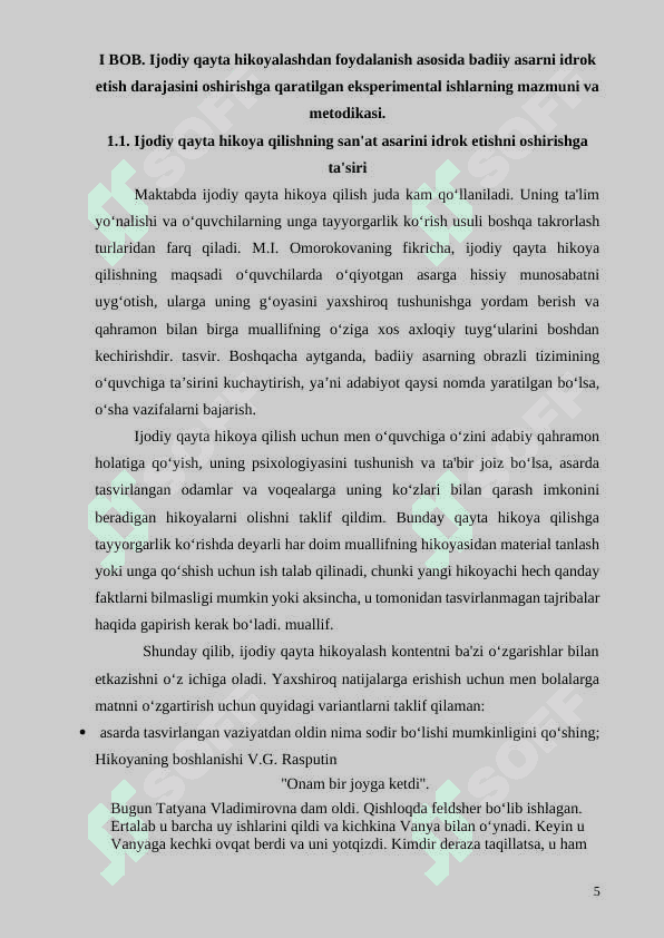 Ijodiy qayta hikoyalash va bayon 5