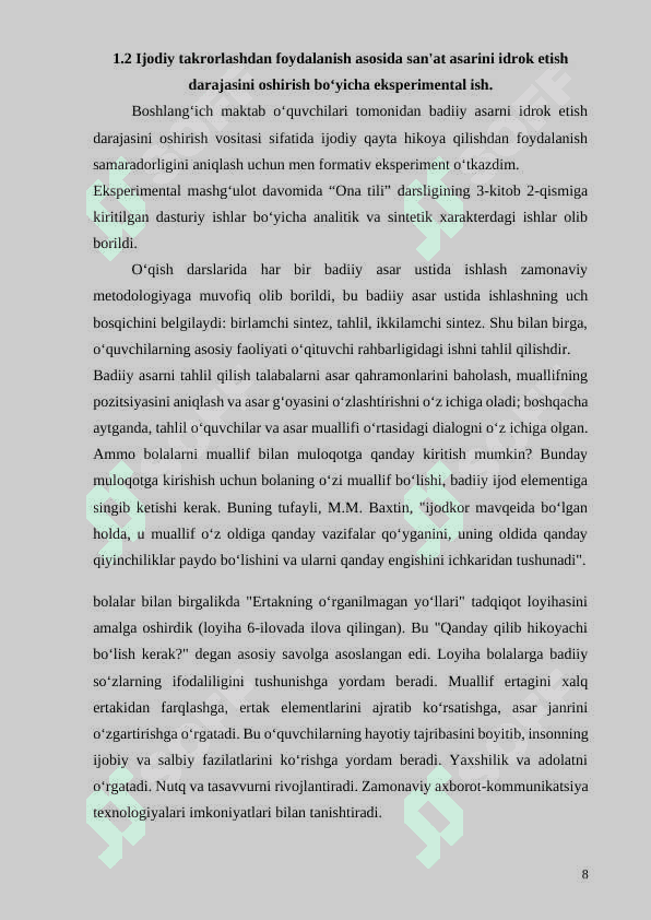Ijodiy qayta hikoyalash va bayon 8