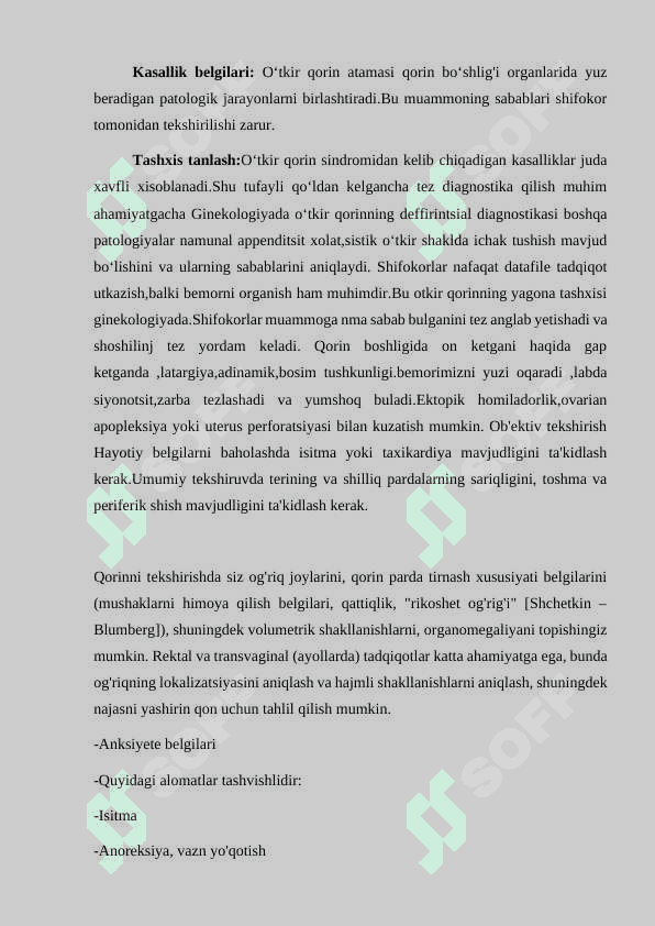 GINEKOLOGIYADA o‘tkir qorin: Alomatlari, Sabablari, Davolash 4