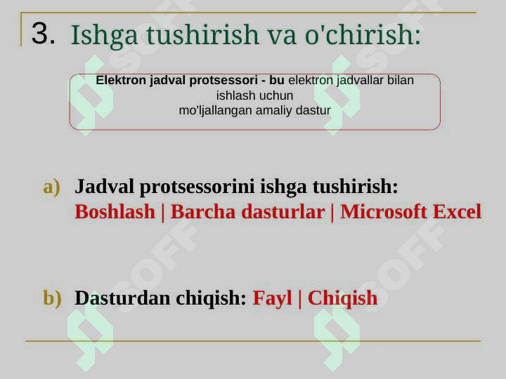 Excelda jadvallarni tahrirlash 4