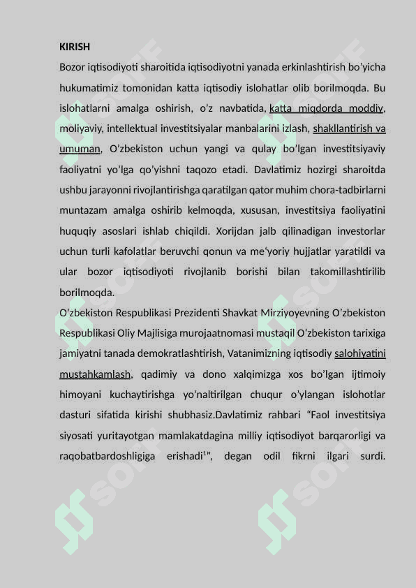 Firmalarning investision siyosati. 2