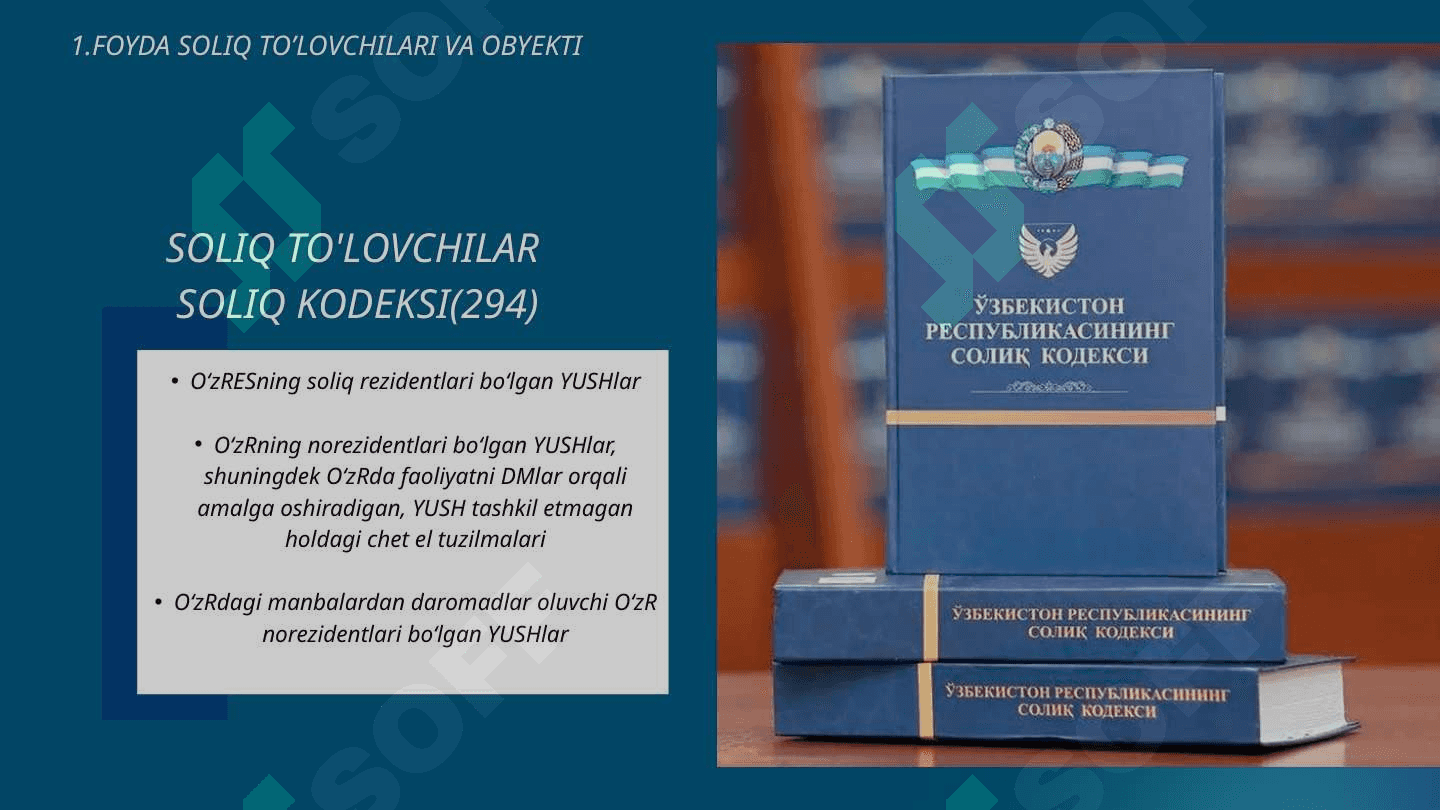 MAVZU: O’ZBEKISTONDA FOYDANI SOLIQQA TORTISHNING O’ZIGA XOS XUSUSIYATLARI 3
