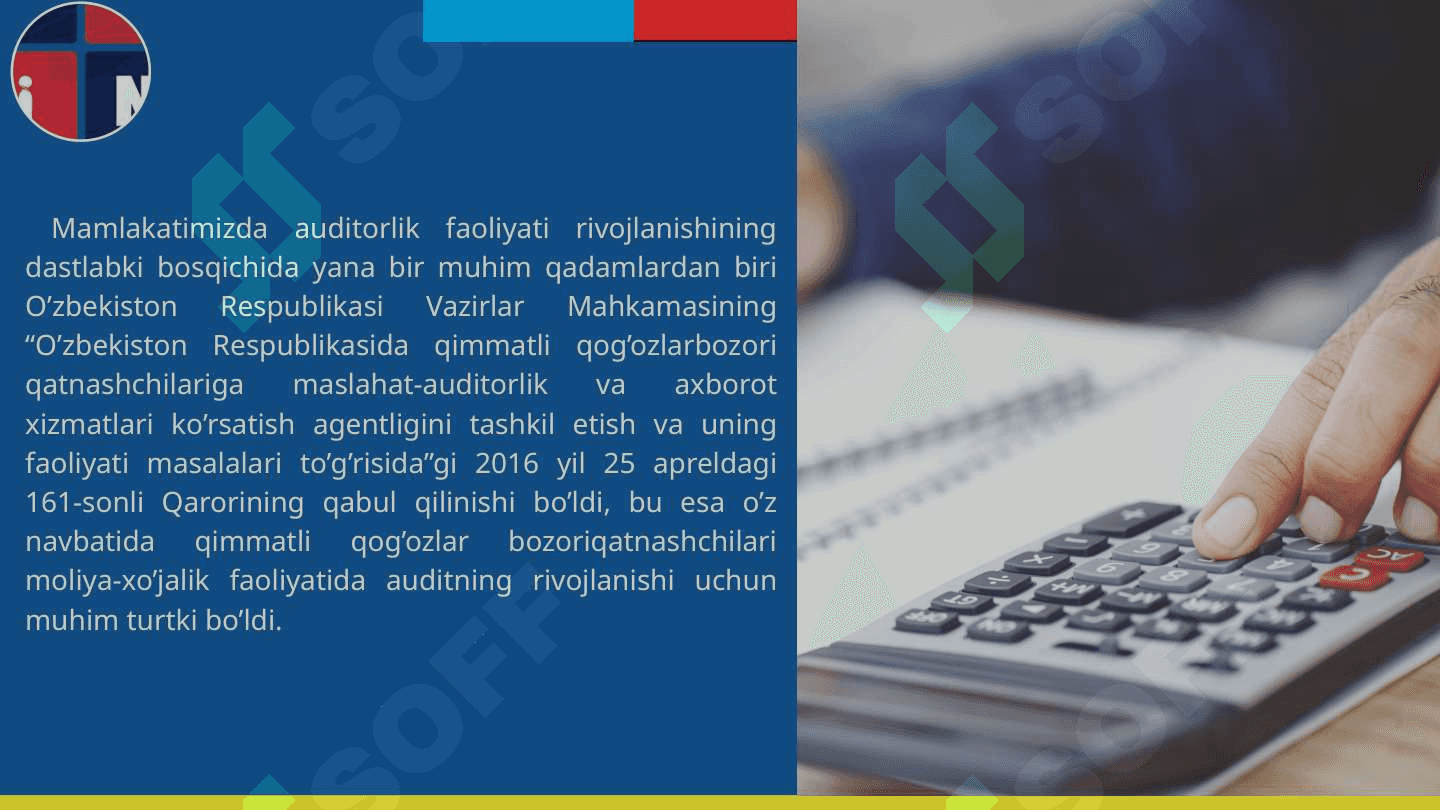 Auditorlik faoliyatini  huquqiy rivojlanish bosqichlari. 7