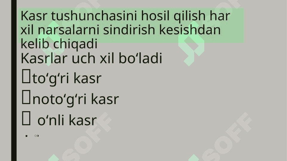 Kasrlar ustida amallar taqdimot 2