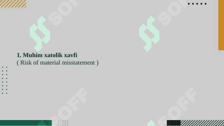 Audit riski    Muhim xatolik xavfi Aniqlanish xavfi Professional skeptitsizm 3