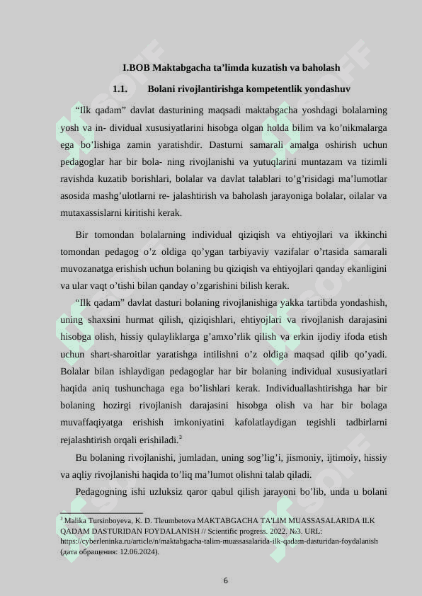 Maktabgacha ta'limda kuzatish va baholash 6