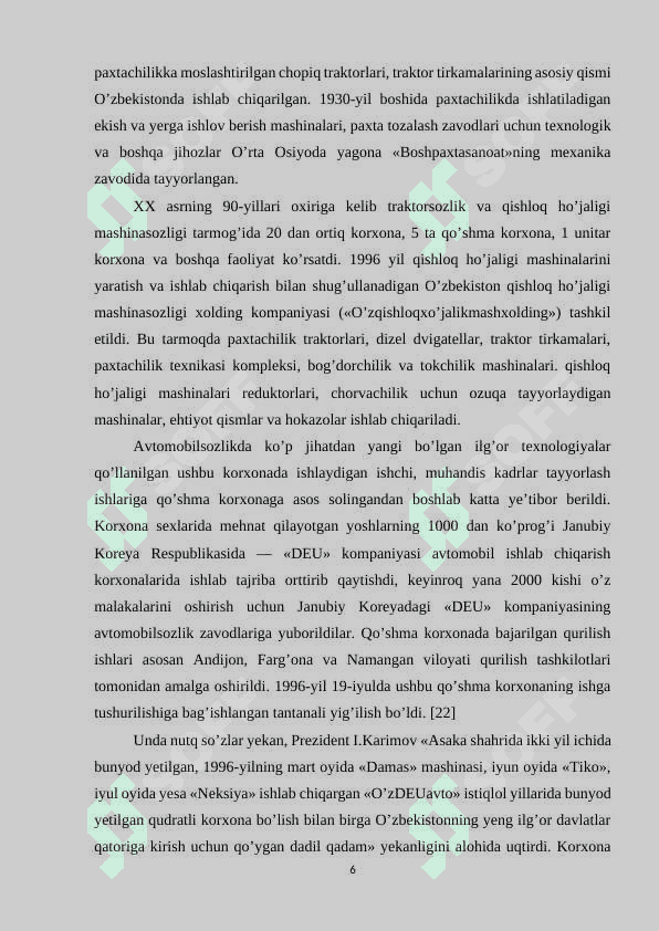 “O`zbekistonda avtomobilsozlik sanoatining istiqbollari” 6