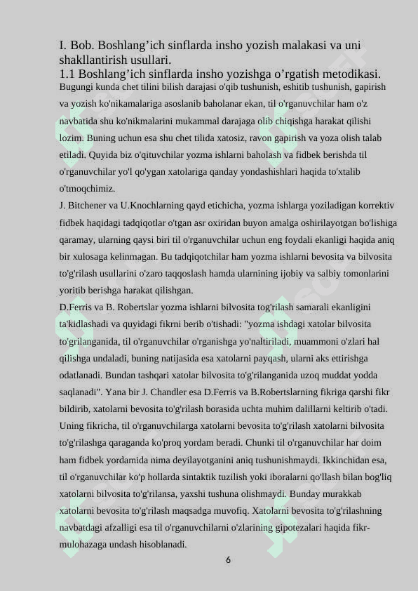 Boshlangʻich sinf oʻquvchilarining yozma ishlarida ul qoʻyadigan xatolar ustida ishlash 5