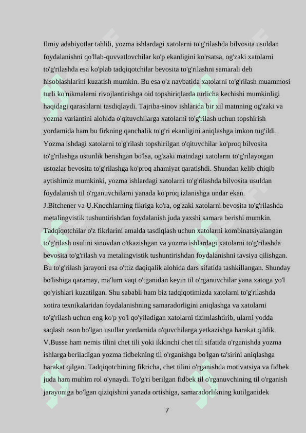 Boshlangʻich sinf oʻquvchilarining yozma ishlarida ul qoʻyadigan xatolar ustida ishlash 6