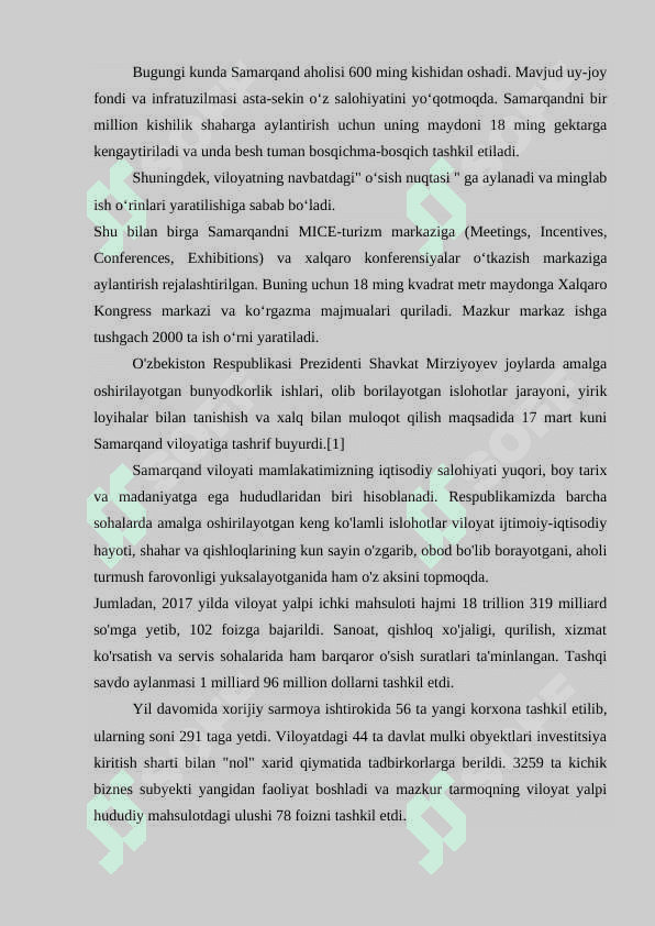 SAMARQAND VILOYATINING IQTISODIY -GEOGRAFIK TAVSIF 4