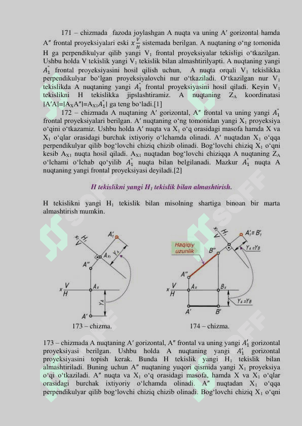 Proyeksiyalar tekisliklarini almashtirish usuli. 2