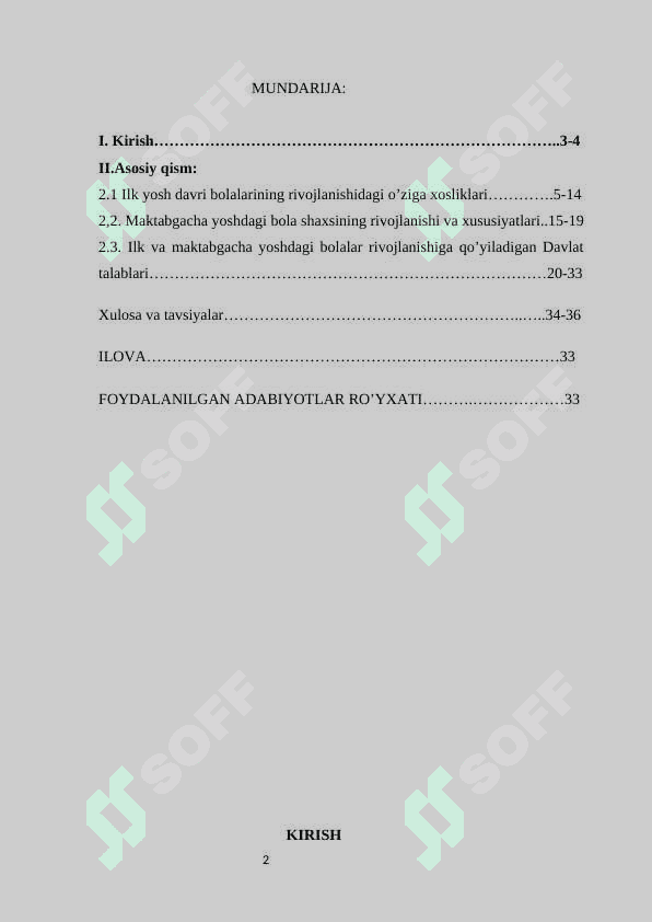 ILK YOSHDAGI BOLALARNI TARBIYALASHNING O'ZIGA XOSLIGI. 2