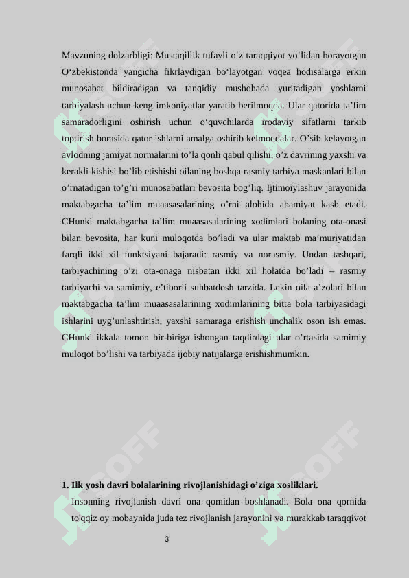 ILK YOSHDAGI BOLALARNI TARBIYALASHNING O'ZIGA XOSLIGI. 3