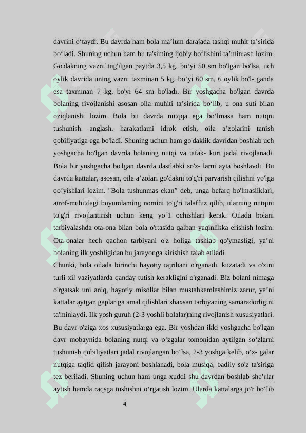 ILK YOSHDAGI BOLALARNI TARBIYALASHNING O'ZIGA XOSLIGI. 4