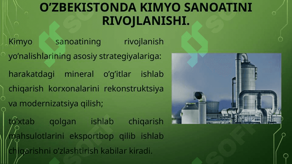 Kimyo faning sanoat va xalq xojaligida rivojlanishi 3
