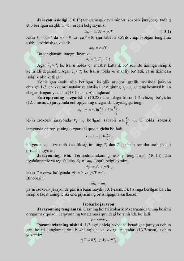 IDEAL GAZ HOLATI O‘ZGARISHINING  TERMODINAMIKA JARAYONLARI 2
