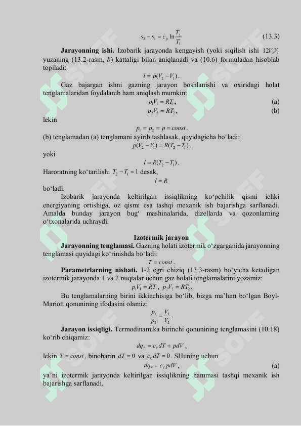 IDEAL GAZ HOLATI O‘ZGARISHINING  TERMODINAMIKA JARAYONLARI 4