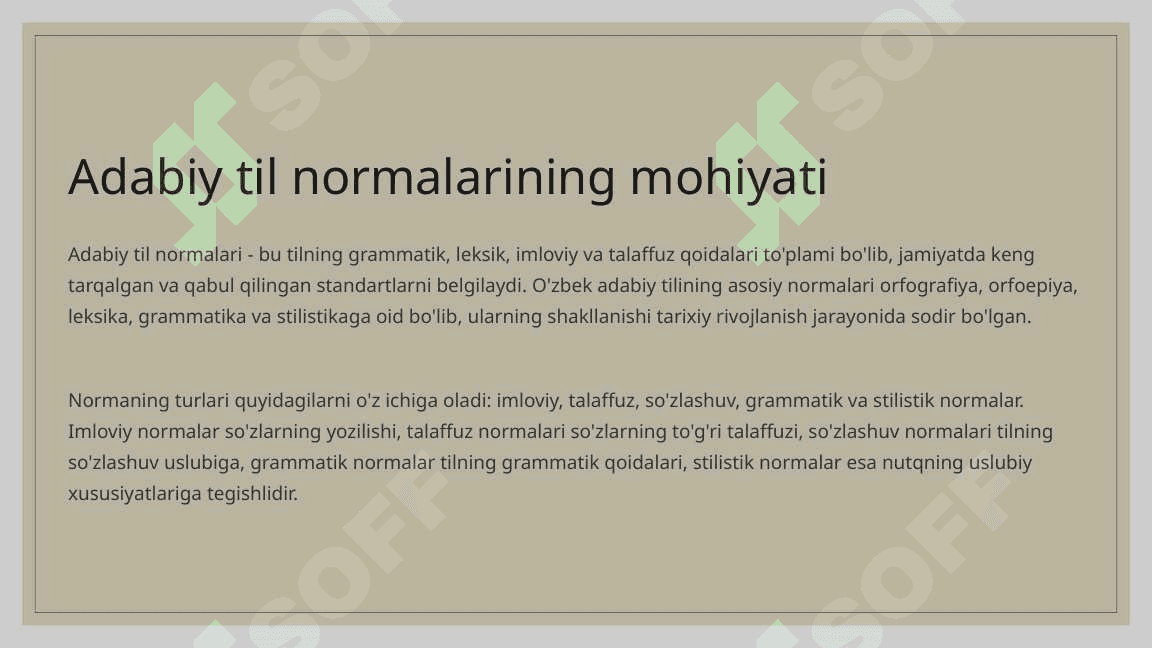 Adabiy til normalari va uning nutq jozibasini oshirishdagi roli. 2