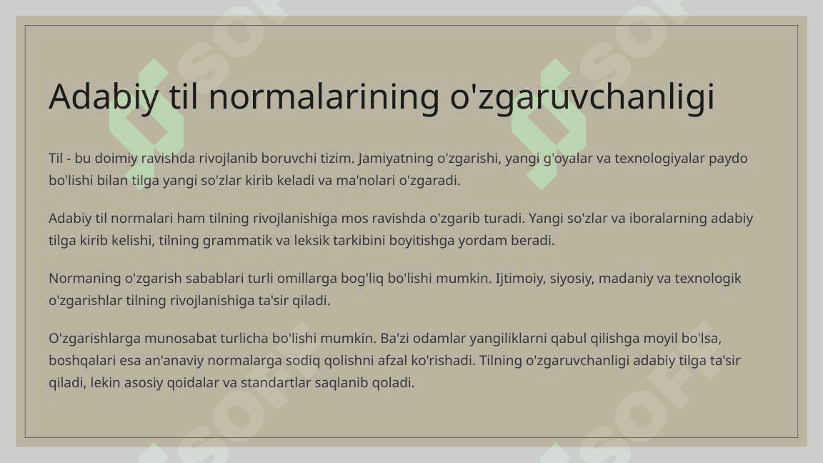 Adabiy til normalari va uning nutq jozibasini oshirishdagi roli. 6