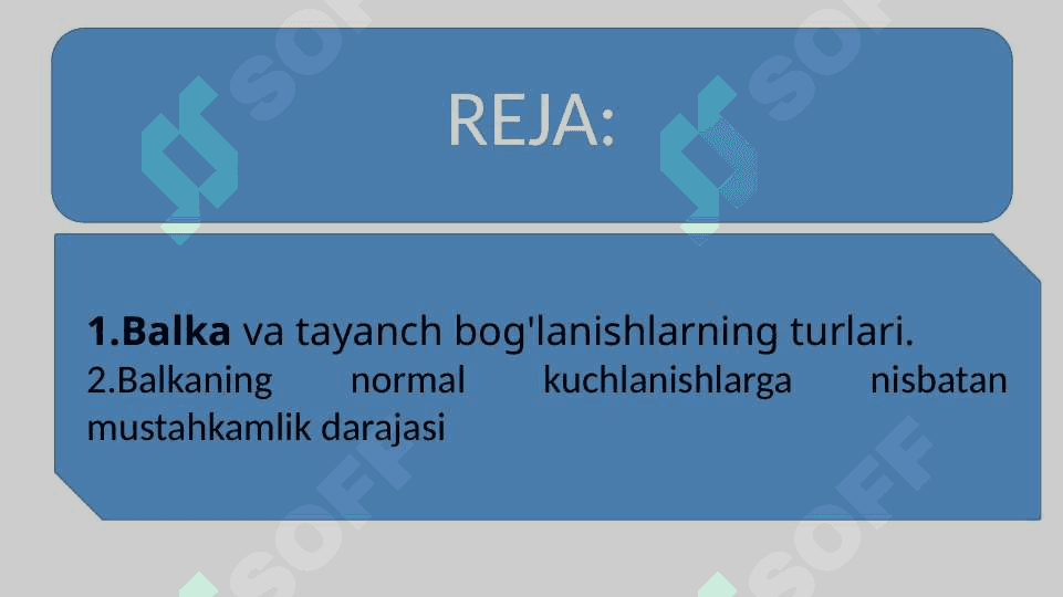 Balkaning kuchlanishiga nisbatan mustahkamlik sharti 2