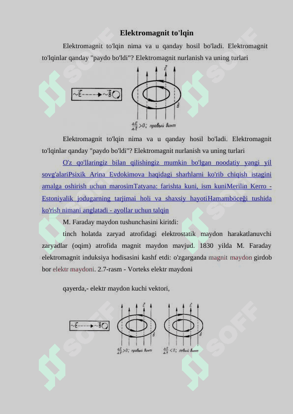 Elektromagnit to'lqinlarni nurlanish. Dipolning nurlanishi 2