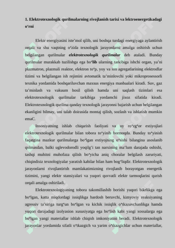 Elektrotexnologik qurilma asoslari 2