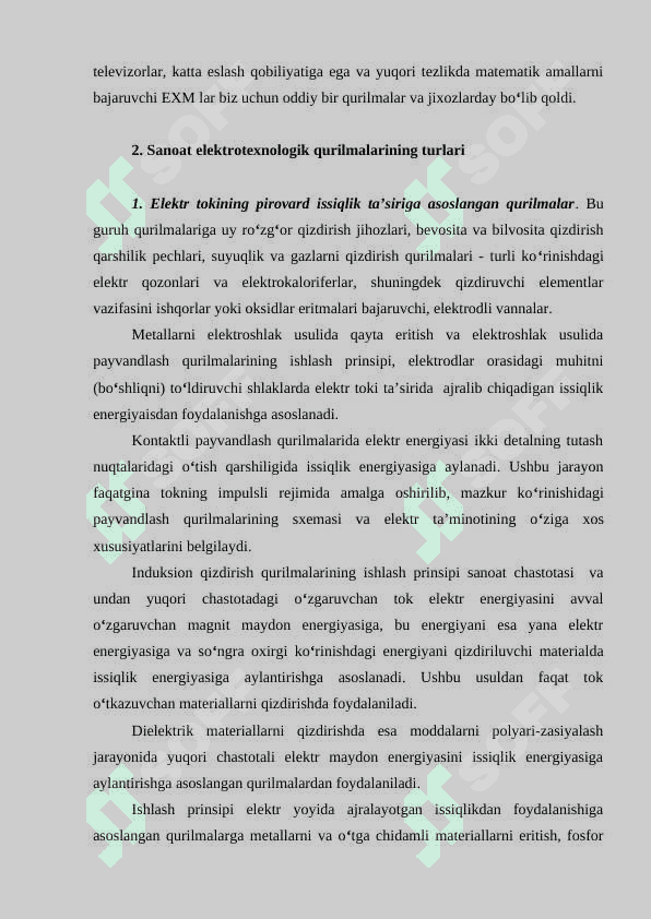 Elektrotexnologik qurilma asoslari 4