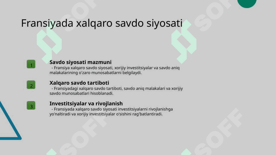 Frantsiya Respublikasi iqtisodiyoti. Jahon mamlakatlari bilan olib borayotgan iqtisodiy munosabatlar 8