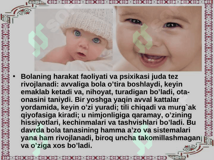 Go‘daklikdagi psixologik rivojlanish asoslari va xususiyatlari 3