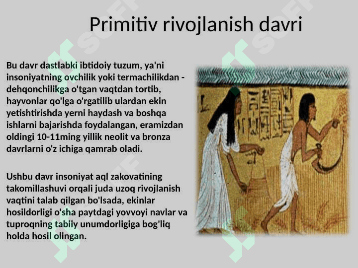 QISHLOQ XO`JALIGINING RIVOJLANISH BOSQICHLARI 7