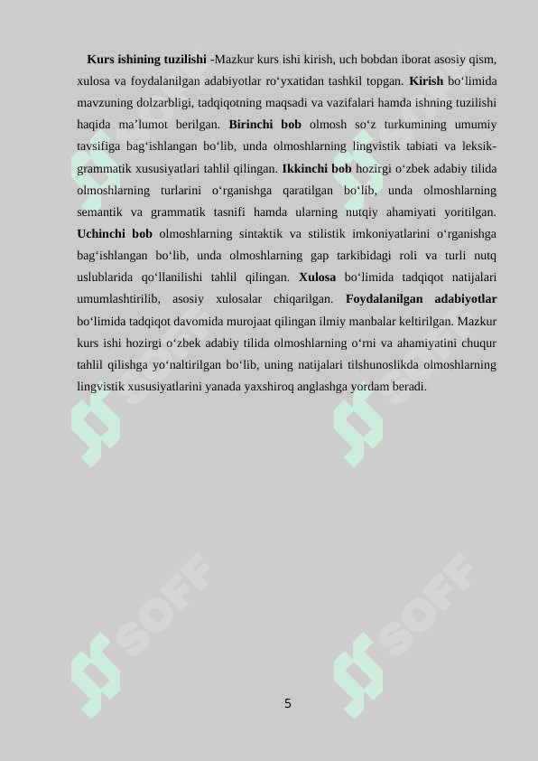 Hozirgi o'zbek adabiy tilida olmosh so'z turkumi 5
