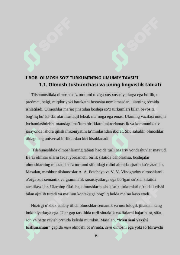Hozirgi o'zbek adabiy tilida olmosh so'z turkumi 6