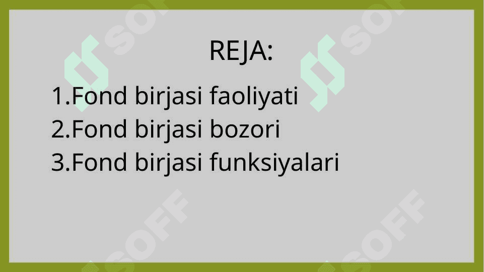 Fond birjasi bozori iqtisodiyotining eng muhim instituti sifatida 2