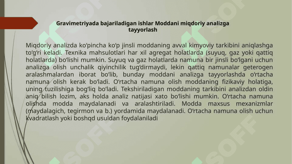 Gravimetriya usulida mutaxassisligiga qarab kalsiy, magniy, temir, alyuminiy va oltingugurt miqdorini aniqlash 3