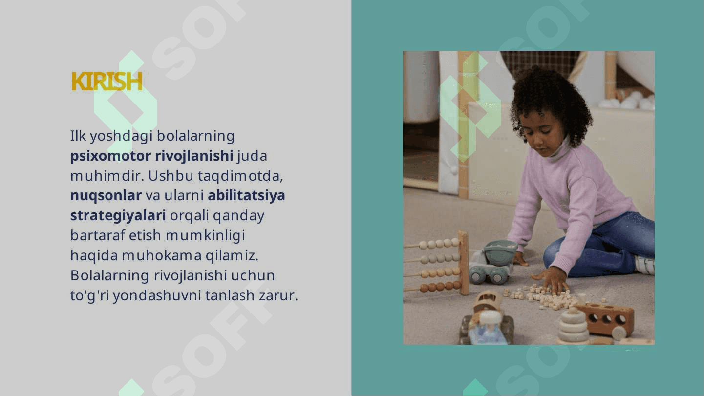 ILK YOSHDAGI BOLALARNING  PSIXOMOTOR  RIVOJLANISHIDA  NUQSONLAR VA ABILITATSIYA  STRATEGIYALARI 2